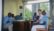 Paul English visiting a Community Service Placement outside Kampala
